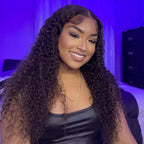 Dark Chocolate Color Water Wave Human Hair Preplucked 13x4 4x4 Lace Front Wigs