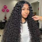 HairHive Deep Wave Pre-Cut 9x6 T Part Lace Wig Bleached Knots Wear Go Wig With Realistic Parting