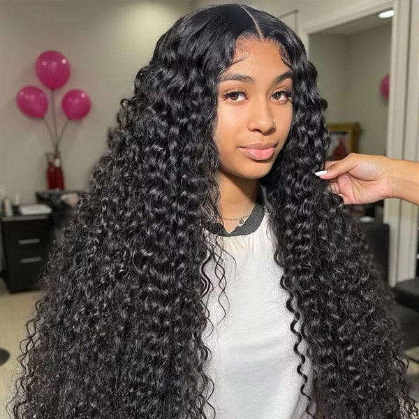 HairHive Deep Wave Pre-Cut 9x6 T Part Lace Wig Bleached Knots Wear Go Wig With Realistic Parting