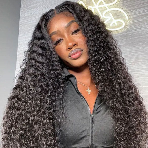 HairHive Deep Wave Pre-Cut 9x6 T Part Lace Wig Bleached Knots Wear Go Wig With Realistic Parting