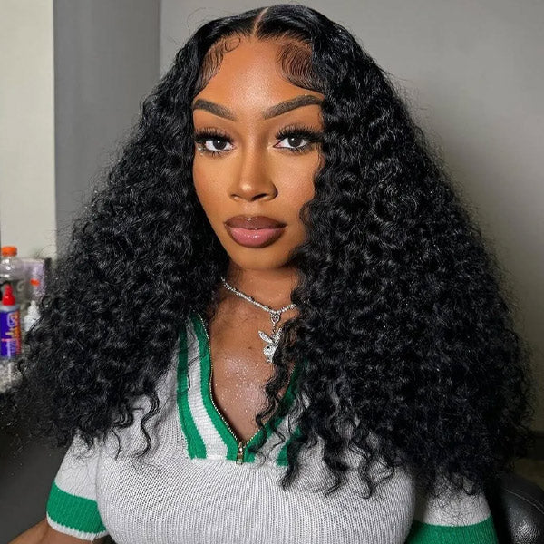 HairHive Deep Wave Pre-Cut 9x6 T Part Lace Wig Bleached Knots Wear Go Wig With Realistic Parting