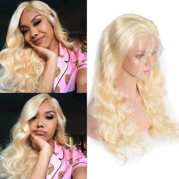 613 Blonde Body Wave Human Hair Lace Front Wigs 13x4 Invisible Lace Wigs
