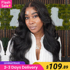 Flash Sale | Body Wave Hair Wear & Go Glueless Wigs 9x6 Pre Cut HD Lace Frontal Wigs With Pre Plucked Nautral Hairline