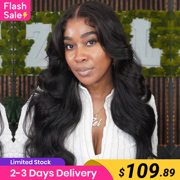 Flash Sale | Body Wave Hair Wear & Go Glueless Wigs 9x6 Pre Cut HD Lace Frontal Wigs With Pre Plucked Nautral Hairline