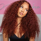 Glueless Color Wigs Water Wave Reddish Brown Color Wear Go Glueless Wig Pre-cut Lace Wig Preplucked 7x5 Lace Wig