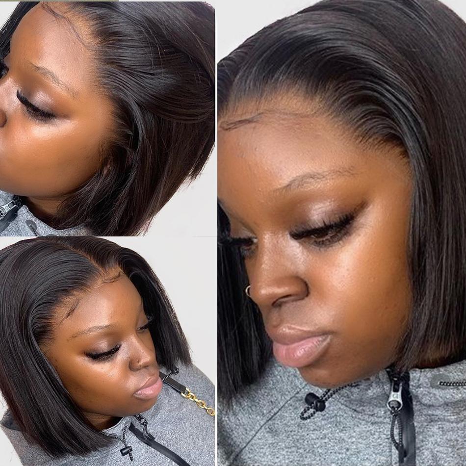 Straight Hair Short Bob Human Hair 13x4 13x6 4x4 HD Lace Frontal Wigs Pre-plucked Natural Hairline