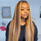 HairHive Straight Highlight Ombre 4/27 Wear Go Glueless Wig 360 Pre-cut Lace Wig