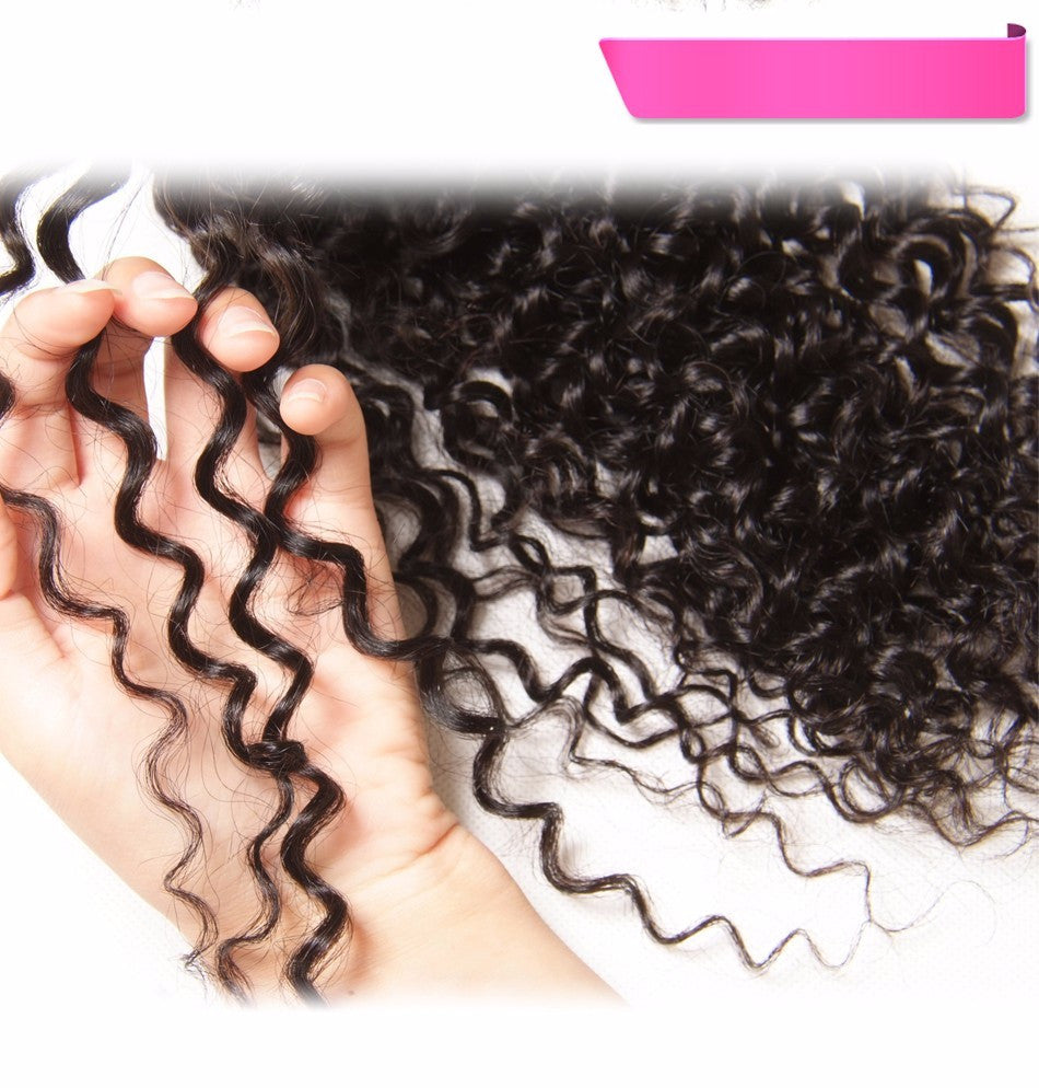 Hive Hair Jerry Curly Virgin Human Hair Weave 1pc/3pc Bundles-Can Be Dyed And Bleached