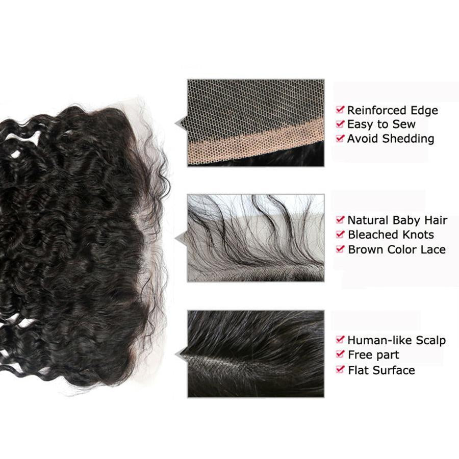 Deep Wave 13x4 Lace Frontal Human Virgin Hair -HairHive