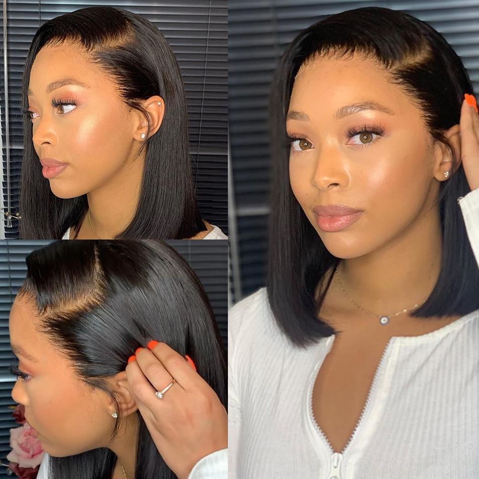 Straight Hair Short Bob Human Hair 13x4 13x6 4x4 HD Lace Frontal Wigs Pre-plucked Natural Hairline