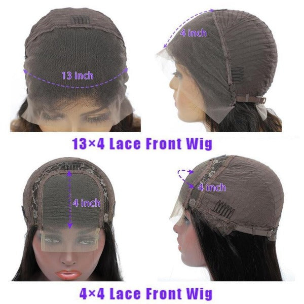 13x4 Lace Closure Wigs Straight Orange Human Virgin Hair Preplucked Lace Front Wigs with Baby Hair