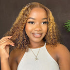 HairHive Wear Go Glueless Wigs Pre Cut 7x5 Lace 4/27 Highlight Color Water Wave Hair Short Bob Wigs