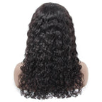 Low-Maintenance Water Wave Human Hair Wig with Bangs Heat-Friendly No Shedding