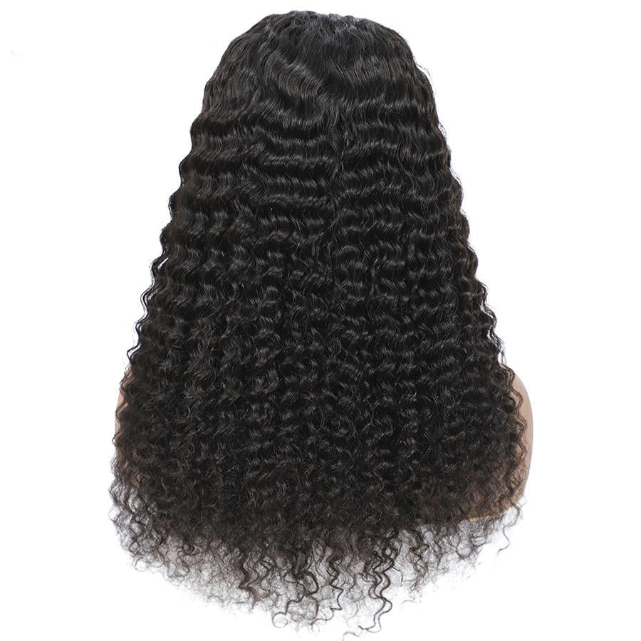 T-part Lace Front Wigs Human Hair Middle Part Long Deep Wave Human Hair Wigs for Women Natural Black