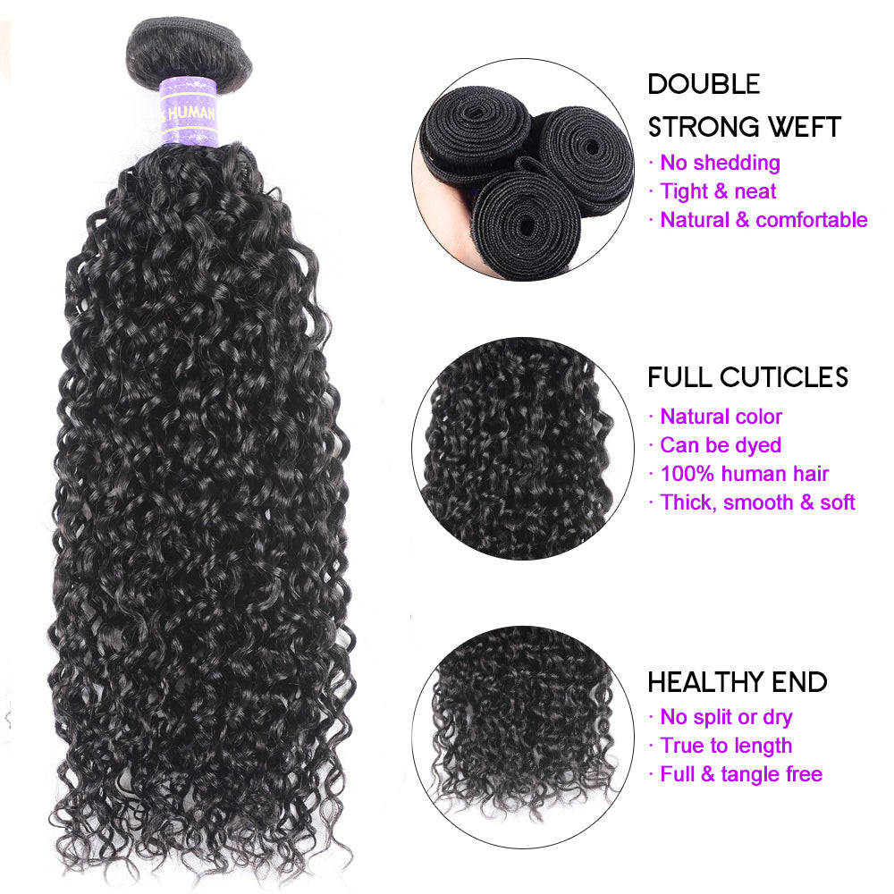 Hive Hair Malaysian 4 Curly Hair Bundles Weaves-New Remy Human Hair Bundles