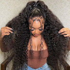HairHive Kinky Curly Invisi-Drawstring Pre-Cut 360 Lace Glueless Wig With Bleached Knots Pre-Plucked Hairline