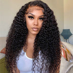 HairHive Kinky Curly Invisi-Drawstring Pre-Cut 360 Lace Glueless Wig With Bleached Knots Pre-Plucked Hairline