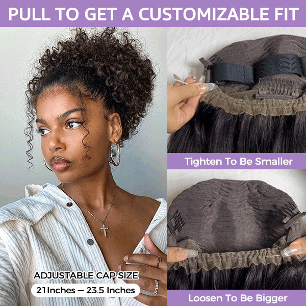 HairHive Afro Curly Hair Invisi-Drawstring 360 Lace Glueless Wig Beginner Friendly