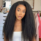 HairHive Kinky Straight Wear Go Wig 100% Glueless Wig Bleached Knots 7x5 Pre-cut HD Lace