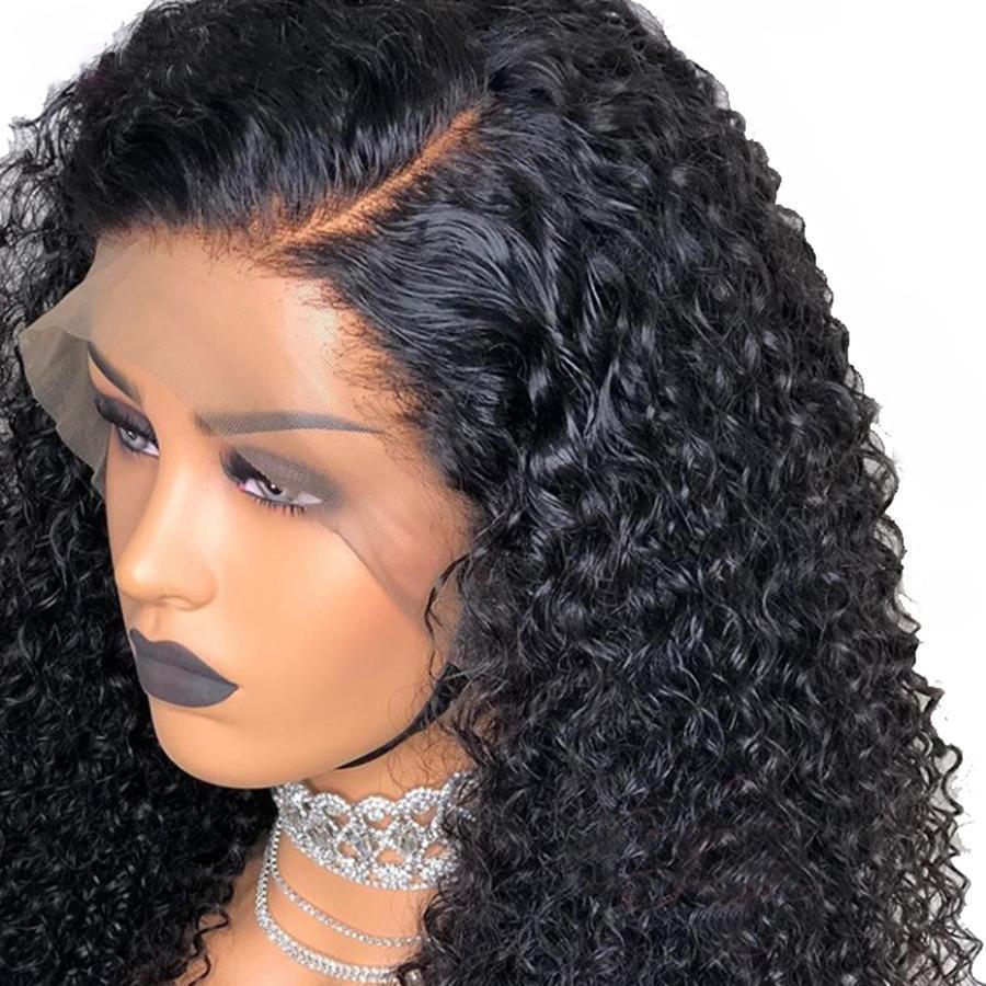 360 Lace Front Wigs Kinky Curly Mongolian Virgin Human Hair Natural Looking Lace Wigs