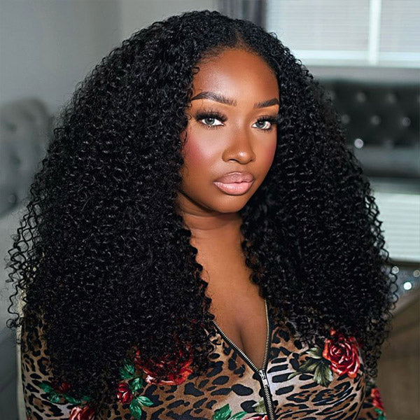 HairHive Kinky Curly Realistic Scalp 9x6 T Part Lace Wear Go Wig No Glue Need Pre-Cut Lace Natural Hairline