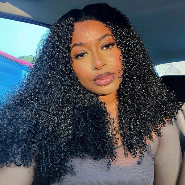 HairHive Kinky Curly Realistic Scalp 9x6 T Part Lace Wear Go Wig No Glue Need Pre-Cut Lace Natural Hairline