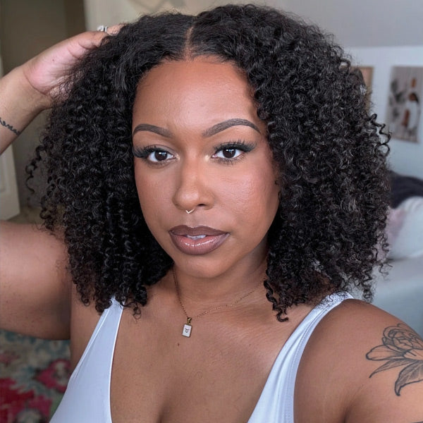 HairHive Kinky Curly Realistic Scalp 9x6 T Part Lace Wear Go Wig No Glue Need Pre-Cut Lace Natural Hairline