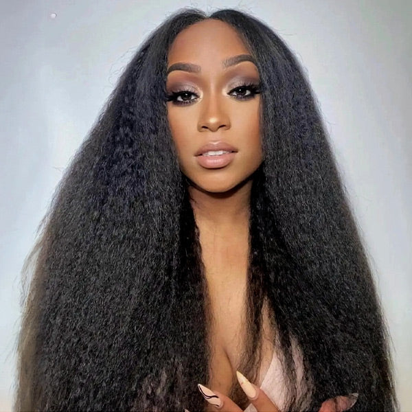 HairHive Kinky Straight Pre-Cut 9x6 T Part Lace Wear Go Wig Frontal Inspired Look