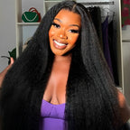 HairHive Kinky Straight Pre-Cut 9x6 T Part Lace Wear Go Wig Frontal Inspired Look