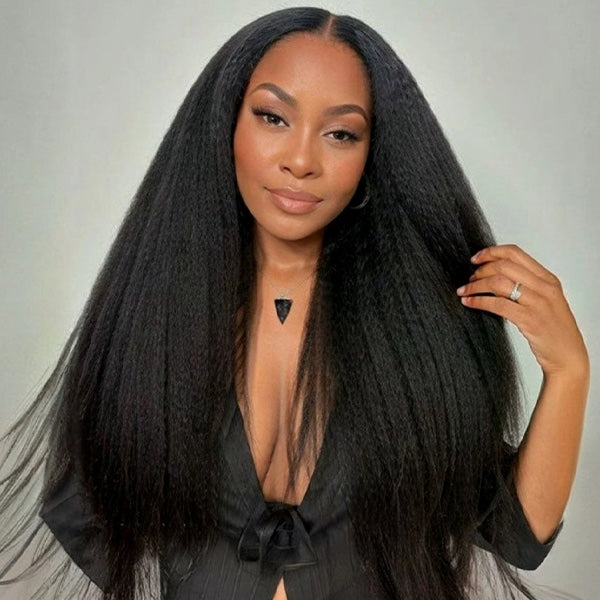 HairHive Kinky Straight Pre-Cut 9x6 T Part Lace Wear Go Wig Frontal Inspired Look