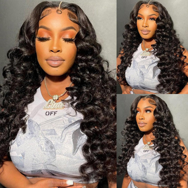 HairHive Loose Deep Invisi-Drawstring 360 Lace Glueless Wig Bleached Knots Human Hair Wig