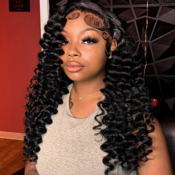HairHive Loose Deep Invisi-Drawstring 360 Lace Glueless Wig Bleached Knots Human Hair Wig