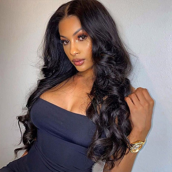 HairHive Loose Wave Bleached Knots Invisi-Drawstring 360 Lace Glueless Wig With Pre-plucked Natural Hairline