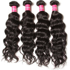 Sunber 4Pcs Human Hair Bundles With Natural Wave Black Color Virgin Hair