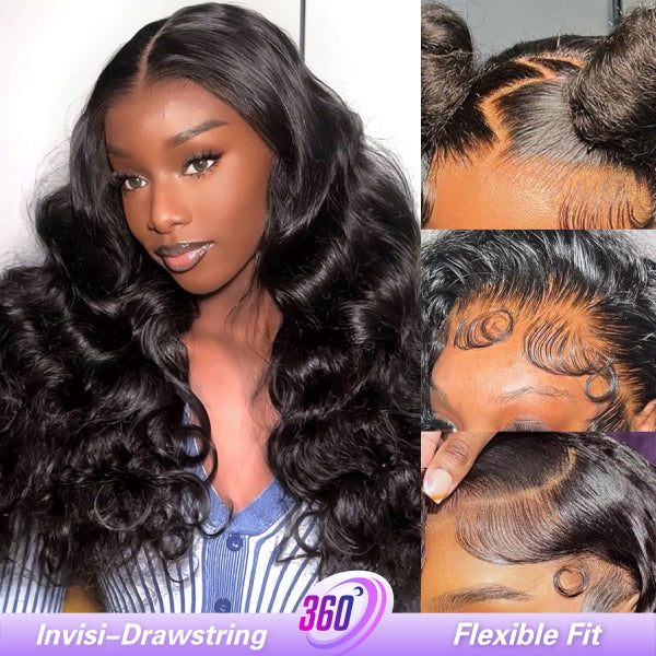 HairHive Ocean Wave 360 Glueless Wig Bleached Knots With Invisi-Drawstring Adjustable Size