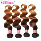 Hive Hair Malaysian Ombre Body Wave Hairs 3 Bundles, T1B/4/27 Ombre Human Hair Weaves