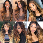 Hive Hair Ombre Brazilian Body Wave Virgin Hair 3/4 Bundles T1B/4/27 Color 100% Human Hair Weave