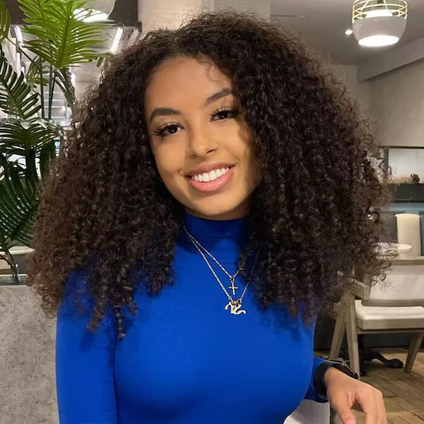 HairHive Afro Curly Hair Wear Go Glueless Wigs 7x5 Pre Cut HD Lace No Glue Needed