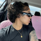 Summer Look Short Curly Hair Pixie Wig Human Hair 13x4 Lace Front Wigs Preplucked with Baby Hair