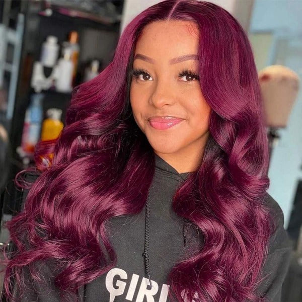 HairHive 13x4 4x4 Lace Frontal 99J Body Wave Human Virgin Hair Lace Front Wigs