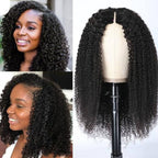 Sunber $100 Off Kinky Curly V Part Wig No Glue No Leave Out Human Hair Wigs