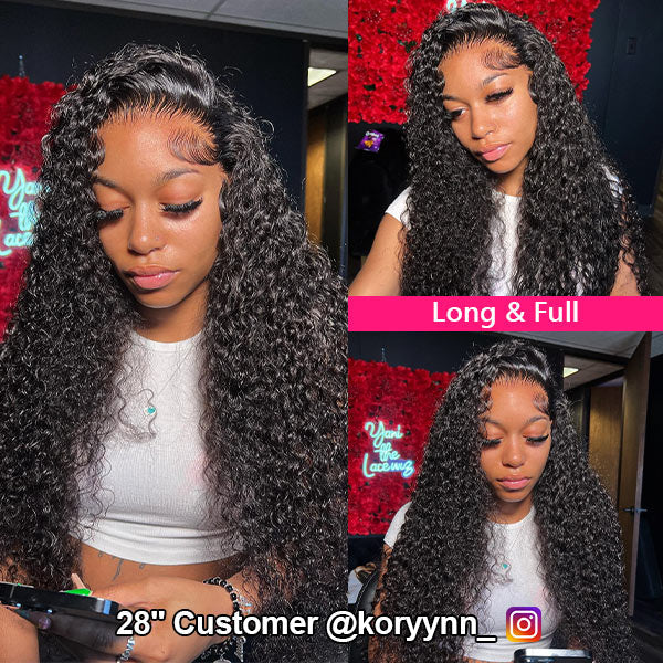 Water Wave Wig Pre Bleached Knots 13x4 13x6 HD Lace Frontal Wig With Elastic Drawstring Wear Go Wig