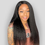HairHive Kinky Straight Hair Wear Go Glueless Wigs 7x5 HD Lace Pre Cut Lace Closure Wigs
