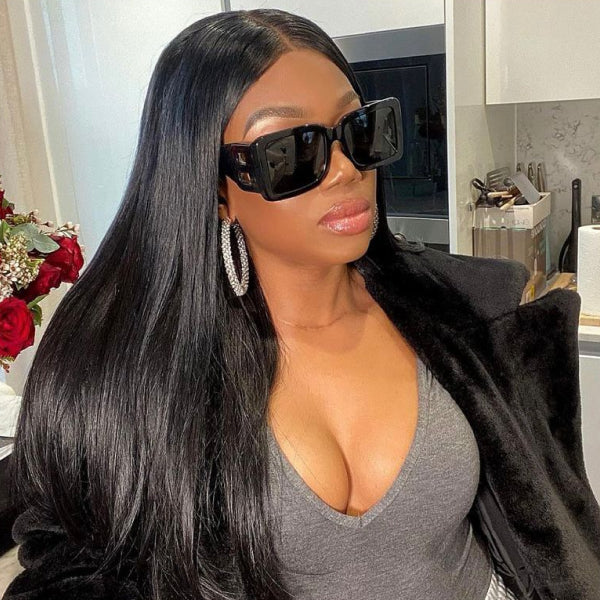 Straight V Part Wig No Leave Out Thin Part Glueless Wigs Human Hair Wig