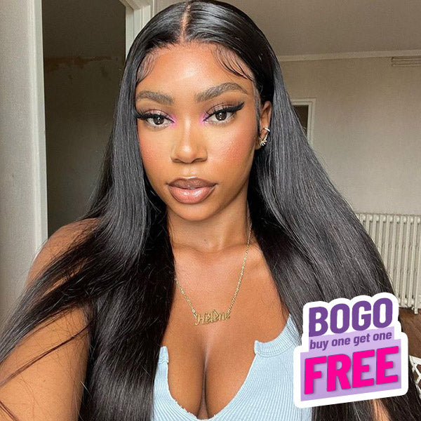BOGO Straight Pre-cut  7x5 9x6 HD Lace Wear Go Wig Pre-plucked Natural Hairline