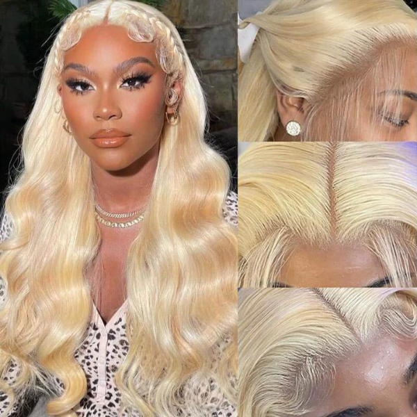 613 Blonde Body Wave Human Hair Lace Front Wigs 13x4 Invisible Lace Wigs