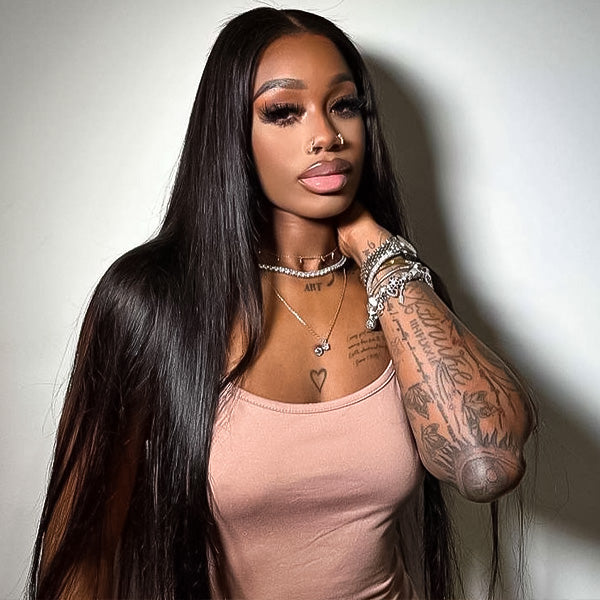 HairHive Silk Straight Pre-Cut 9x6 T Part Lace Wear Go Wig Deep Part Lace Wig With Frontal Effect