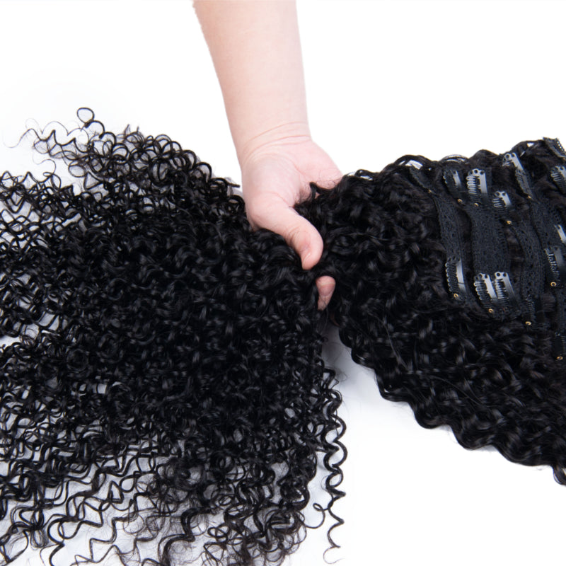 Sunber 9pcs Clip-in Curly Hair Extensions-Soft & Natural & Real Human Hair