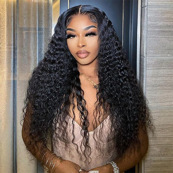 HairHive Water Wave Pre-Bleached Knots Snug Fit Drawstring Wear Go Wigs 7x5 HD Lace 100% Glueless Pre-cut Lace Closure Wigs Preplucked Natural Hairline