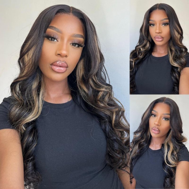 Sunber Body Wave Highlights 13x4 Lace Fontal Color Wig Flash Sale